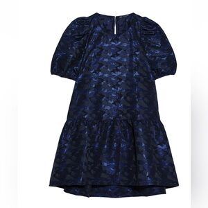ZARA JACQUARD DRESS BLUE AND BLACK